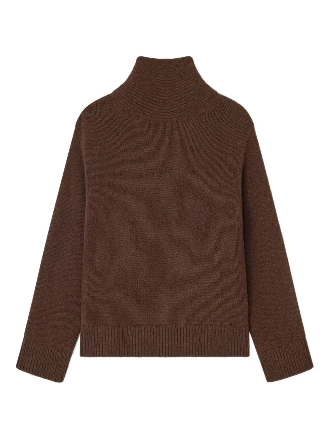 Ganni GANNI ハイネックオープンバック プルオーバー - ブラウンの商品画像
