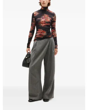 GANNI フローラルプリント タートルネック Tシャツ - ブラック - サムネイル2