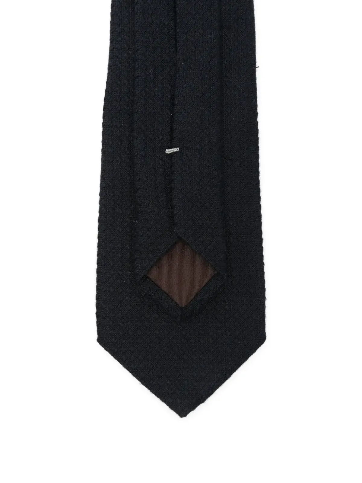 Canali テクスチャード シルク・カシミア ネクタイ ブルー - 画像2