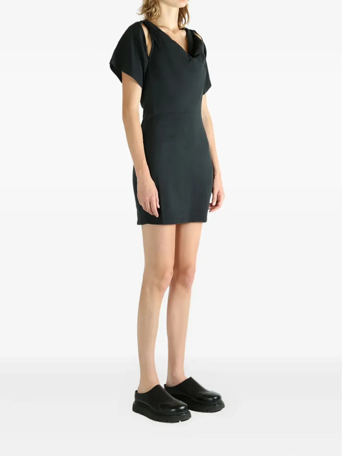 Alexander Wang カットアウトドレープミニドレス - ブラック - 画像3