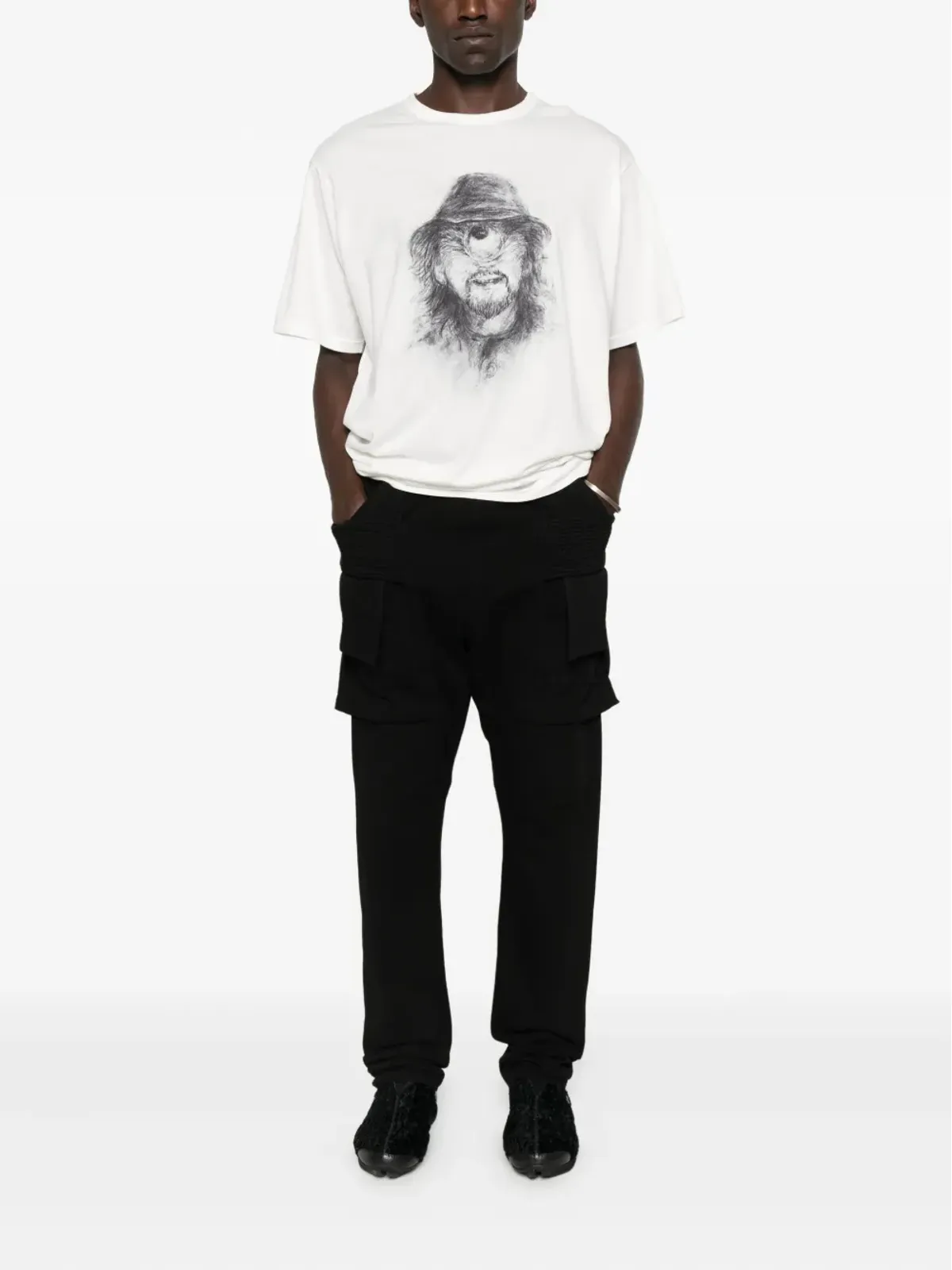 Yohji Yamamoto スケッチプリントTシャツ - 画像2
