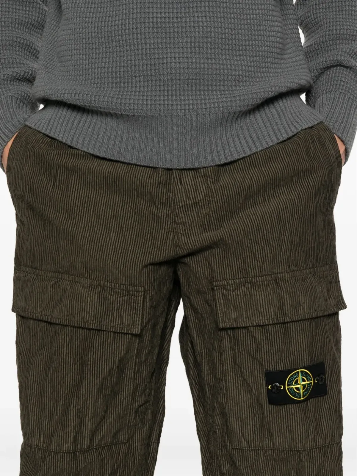 Stone Island しわ加工コーデュロイストレートパンツ - 画像5