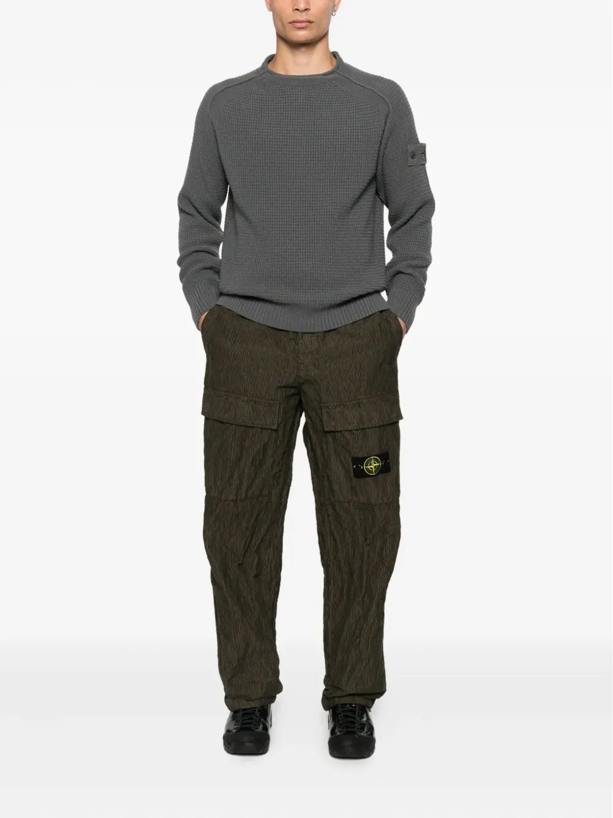 Stone Island しわ加工コーデュロイストレートパンツ - 画像2
