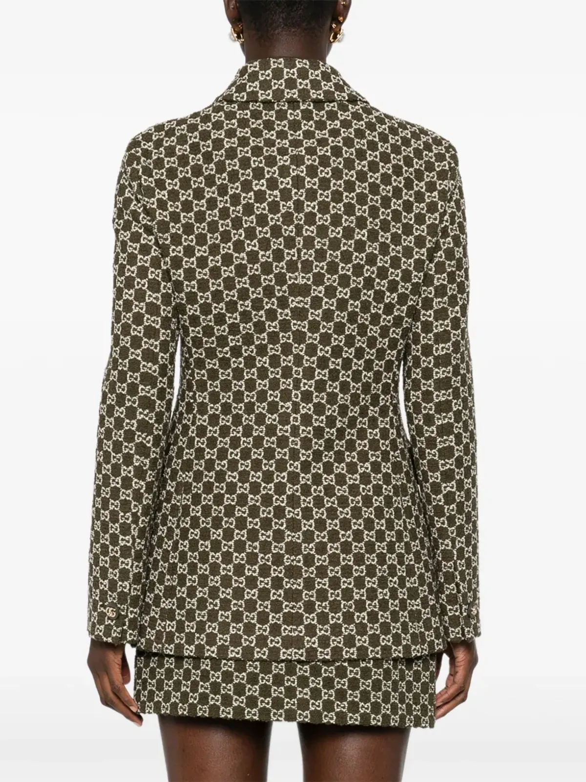 Gucci シングルブレスト襟付きツイードジャケット - 画像4