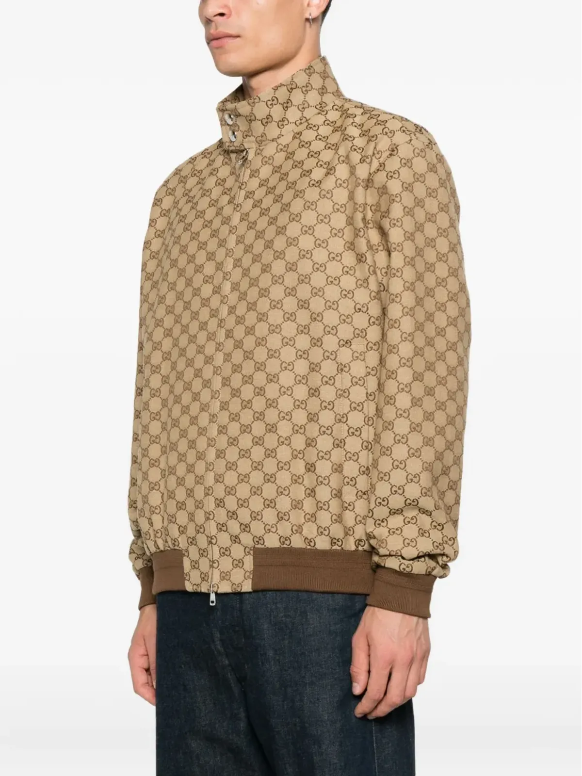 Gucci モノグラムジップアップボンバージャケット - 画像3