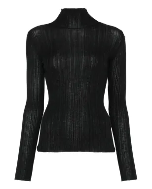 Agnona リブ編みタートルネックトップ - サムネイル1