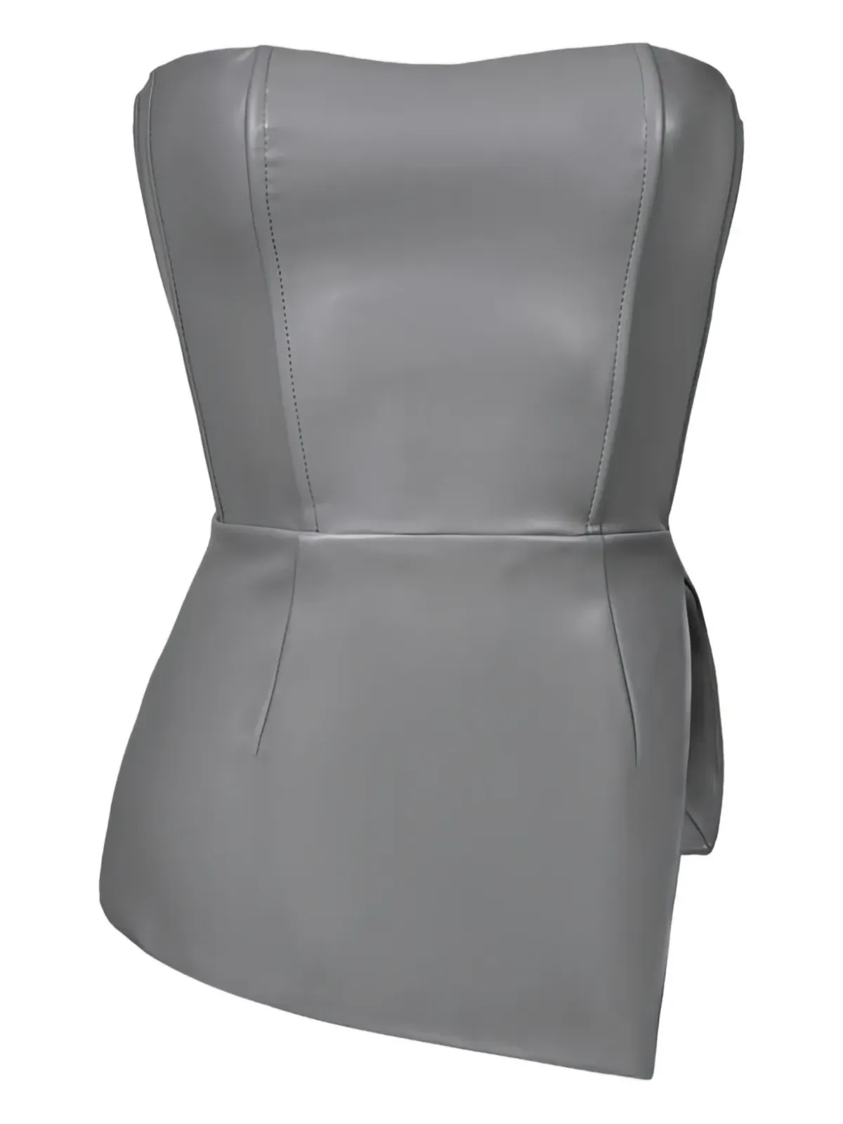 Lika lace-up asymmetrical corset top - Grey - 画像1