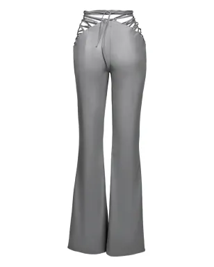 Lika lace-up flared trousers - Grey - サムネイル4
