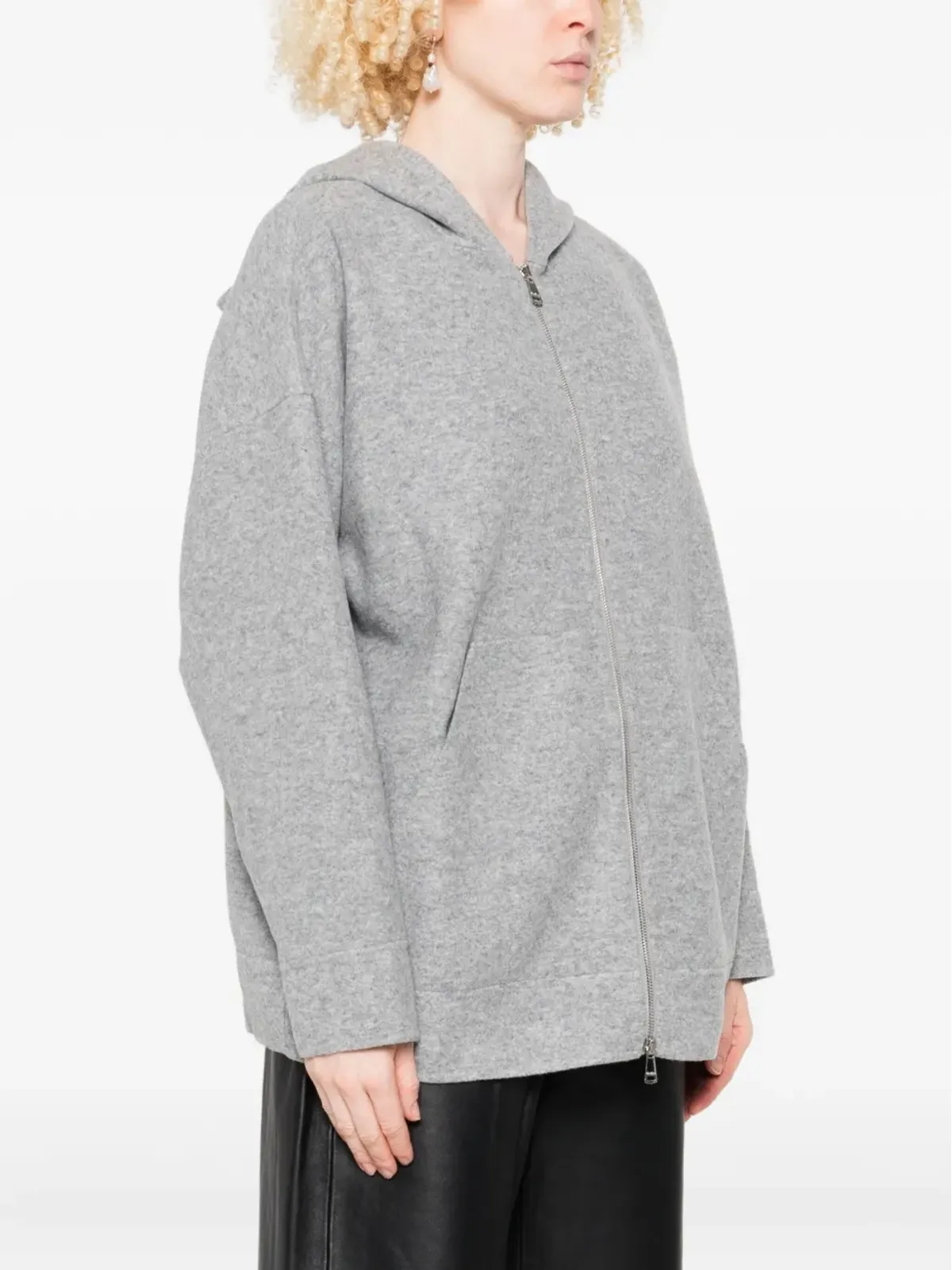 Max Mara ジップアップ ウール混紡 フーディー - 画像3