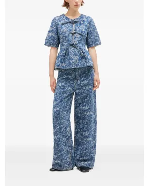 GANNI リボンディテール付きペプラムブラウス - サムネイル2