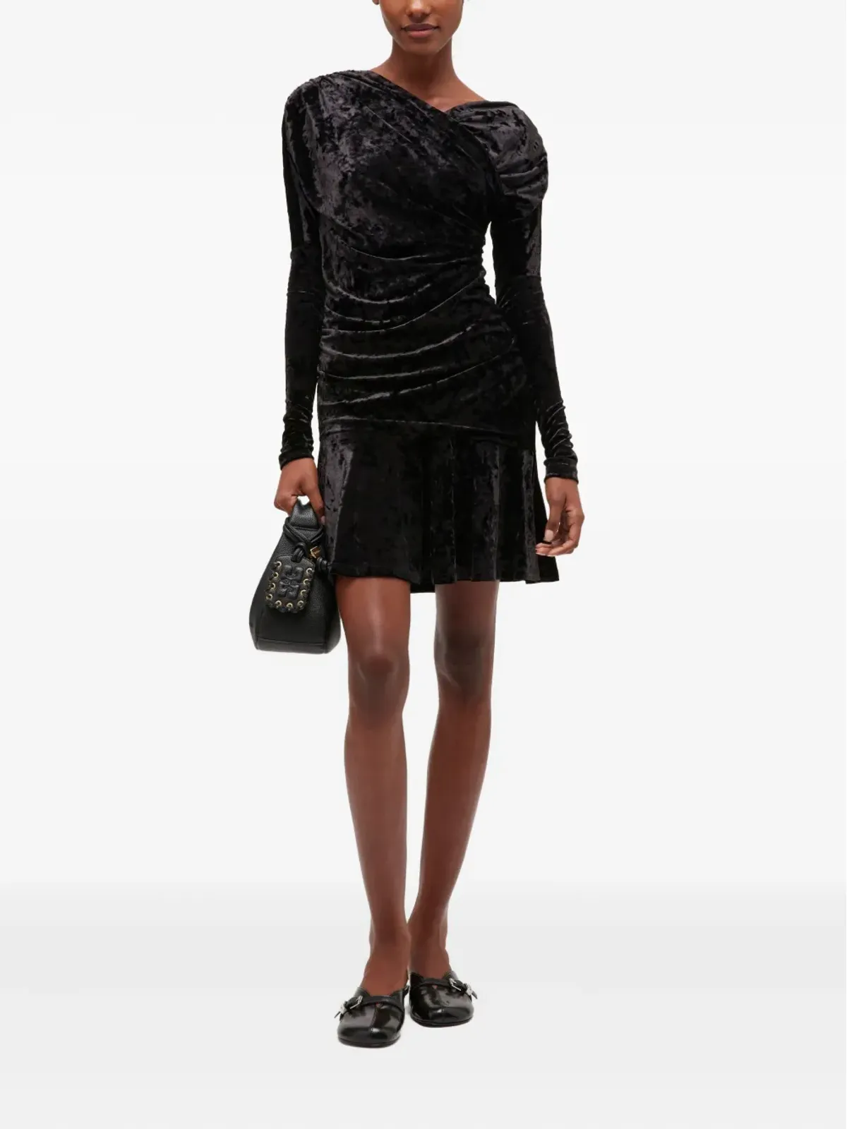 GANNI ruched mini dress - Black - 画像2