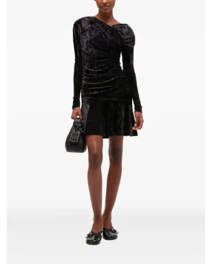 GANNI ruched mini dress - Black - サムネイル2