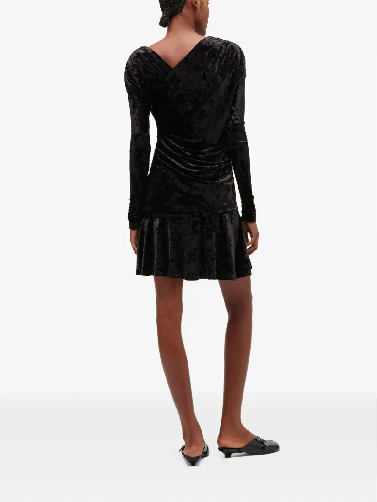 GANNI ruched mini dress - Black - 画像3