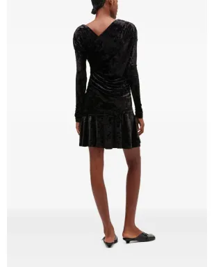 GANNI ruched mini dress - Black - サムネイル3
