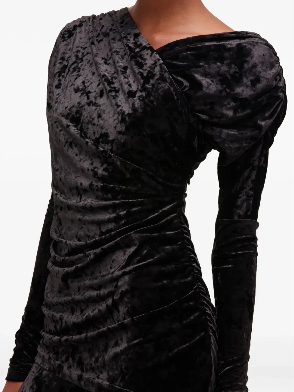 GANNI ruched mini dress - Black - 画像4