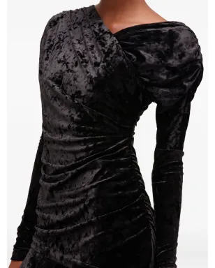 GANNI ruched mini dress - Black - サムネイル4
