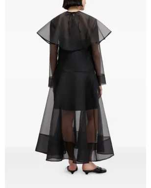 GANNI ケープスリーブオーガンザマキシドレス - サムネイル3