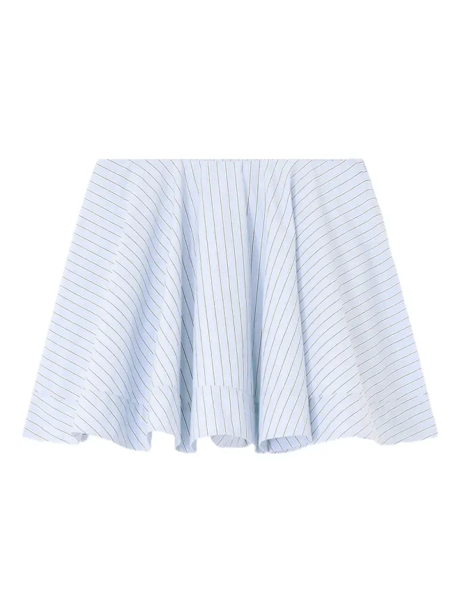 Ganni GANNI サークルストライプ コットン ミニスカート - Blueの商品画像