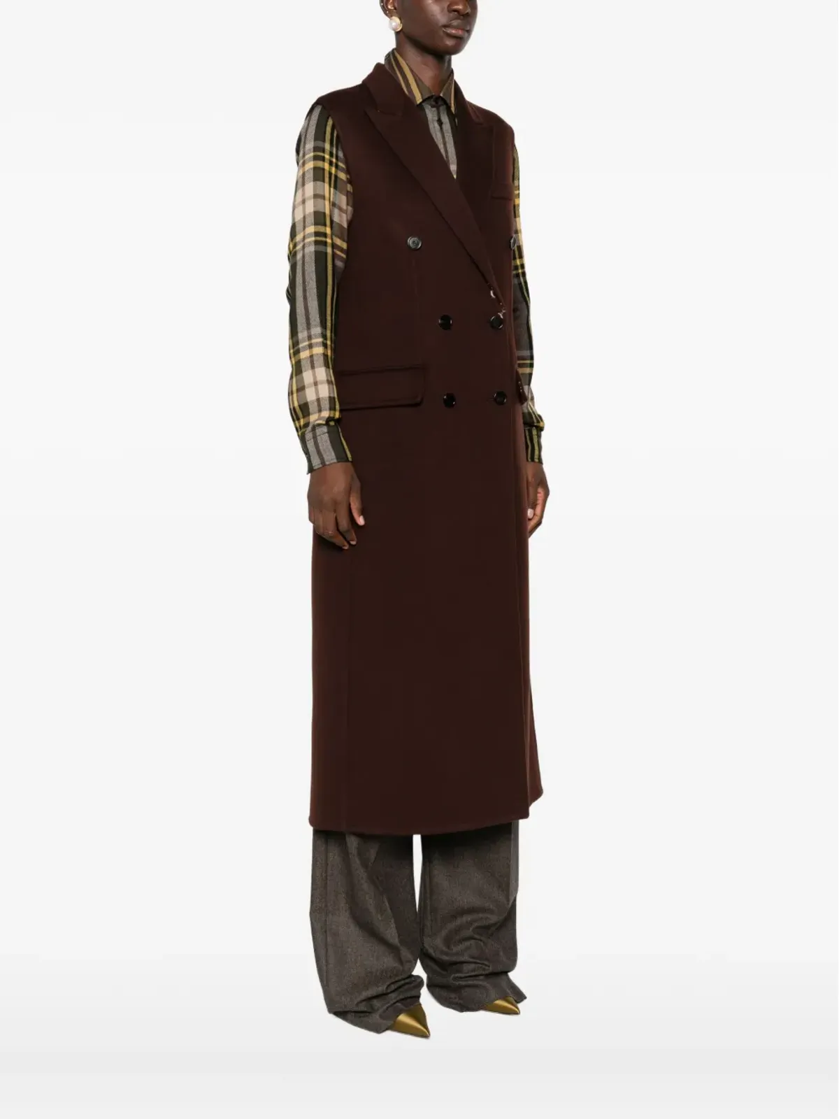 Gucci ダブルブレストノースリーブコート - 画像3