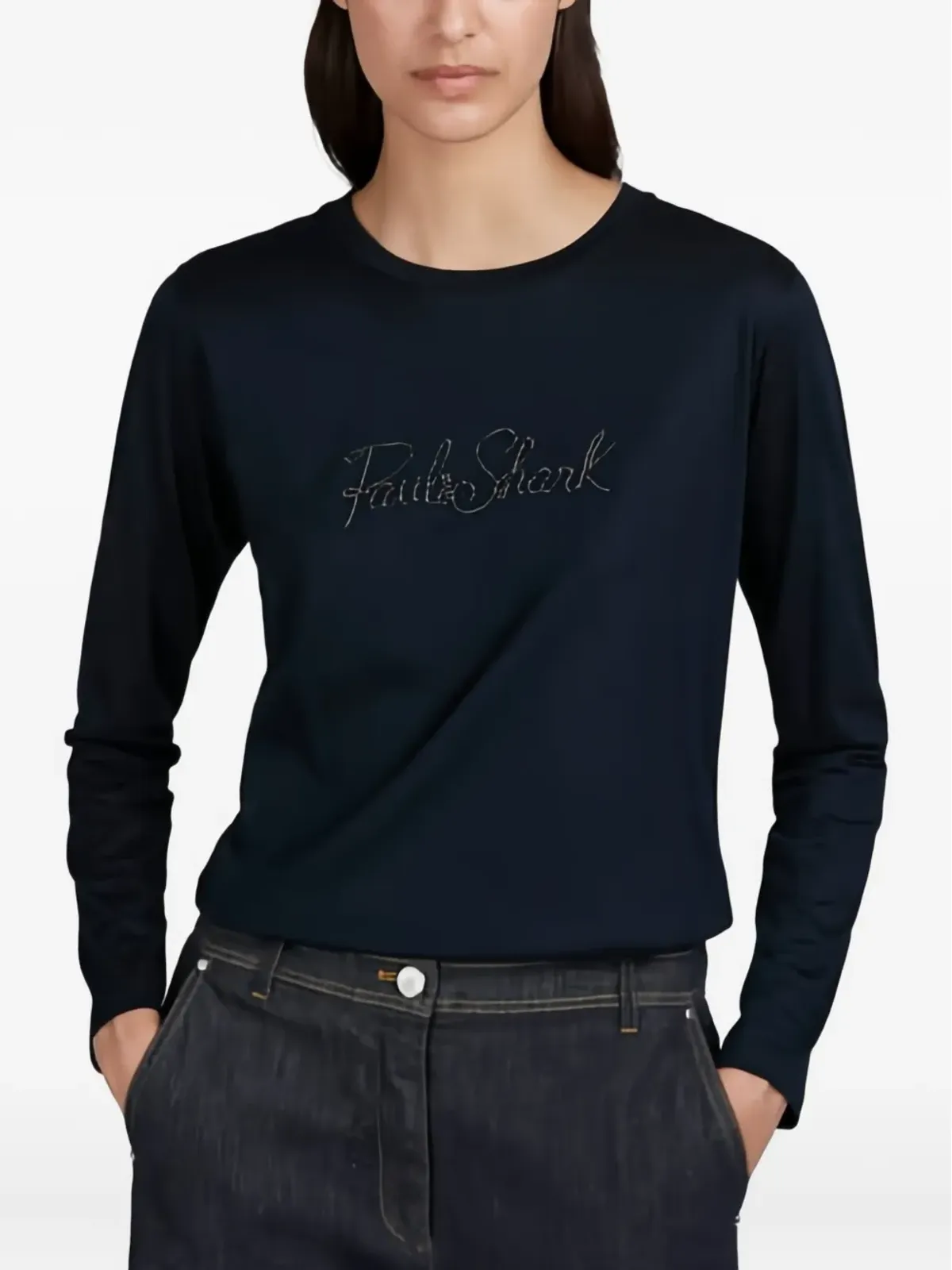 Paul & Shark ロゴスタッズ付きTシャツ - 画像2