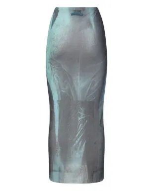 Jean Paul Gaultier ウォータープリント ロングスカート - Blue - サムネイル2