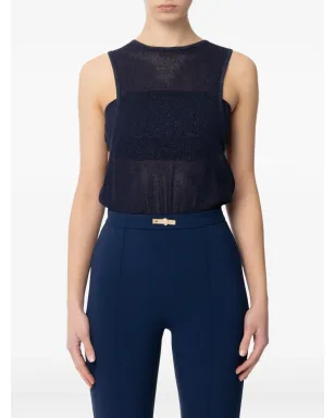 Elisabetta Franchi メッシュニットトップ - Blue - サムネイル2