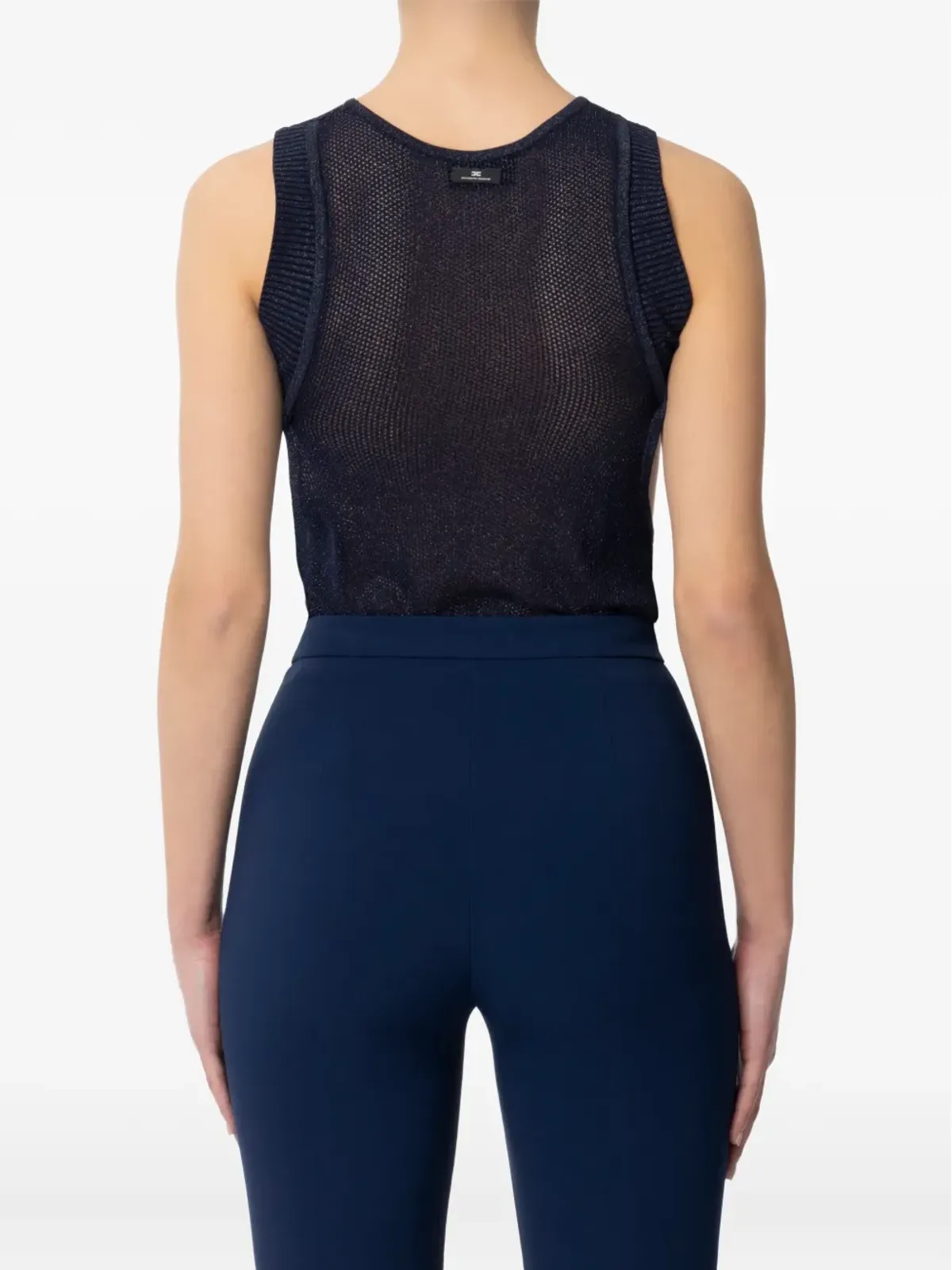 Elisabetta Franchi メッシュニットトップ - Blue - 画像3