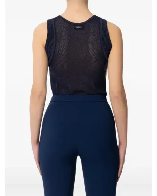 Elisabetta Franchi メッシュニットトップ - Blue - サムネイル3