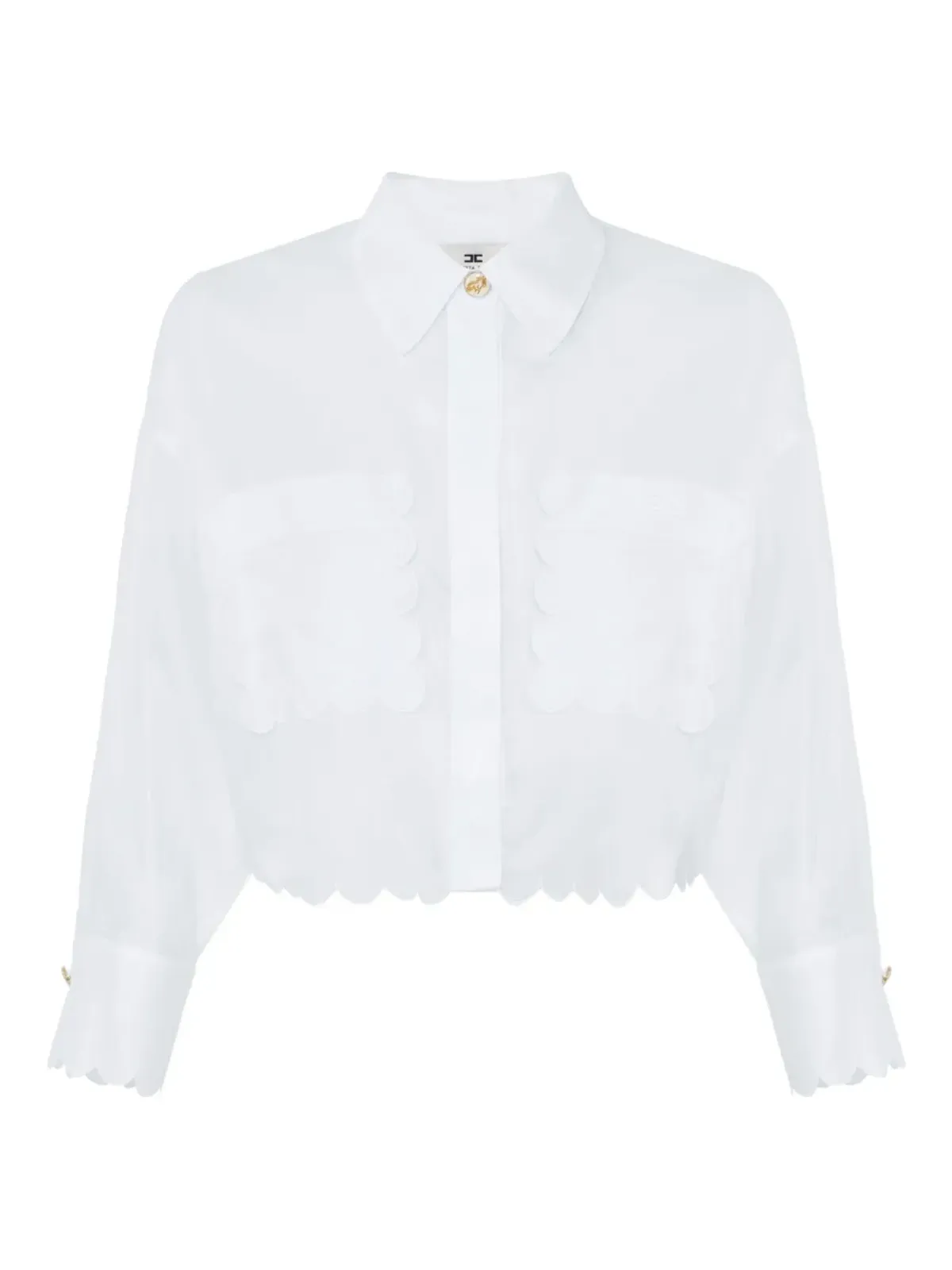 Elisabetta Franchi スカラップトリムコットンシャツ - 画像1