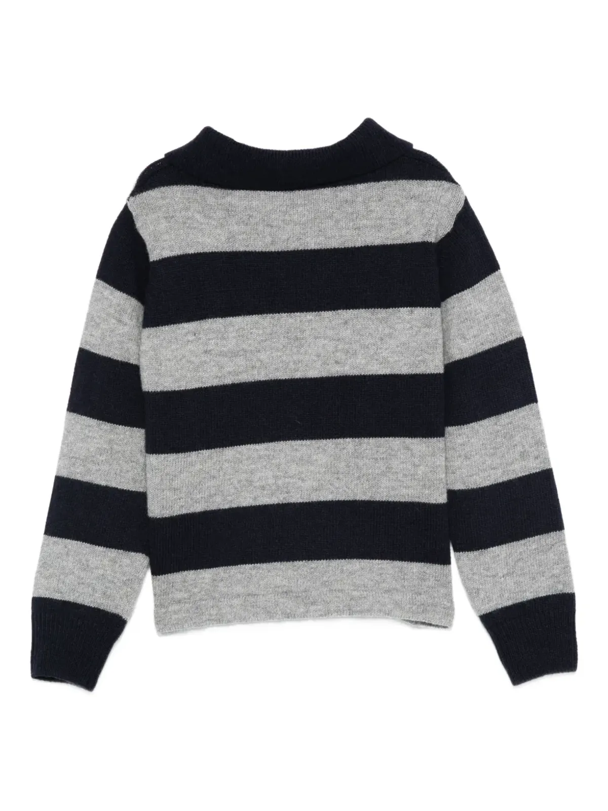 Fay Kids striped polo-neck sweater - Blue - 画像2