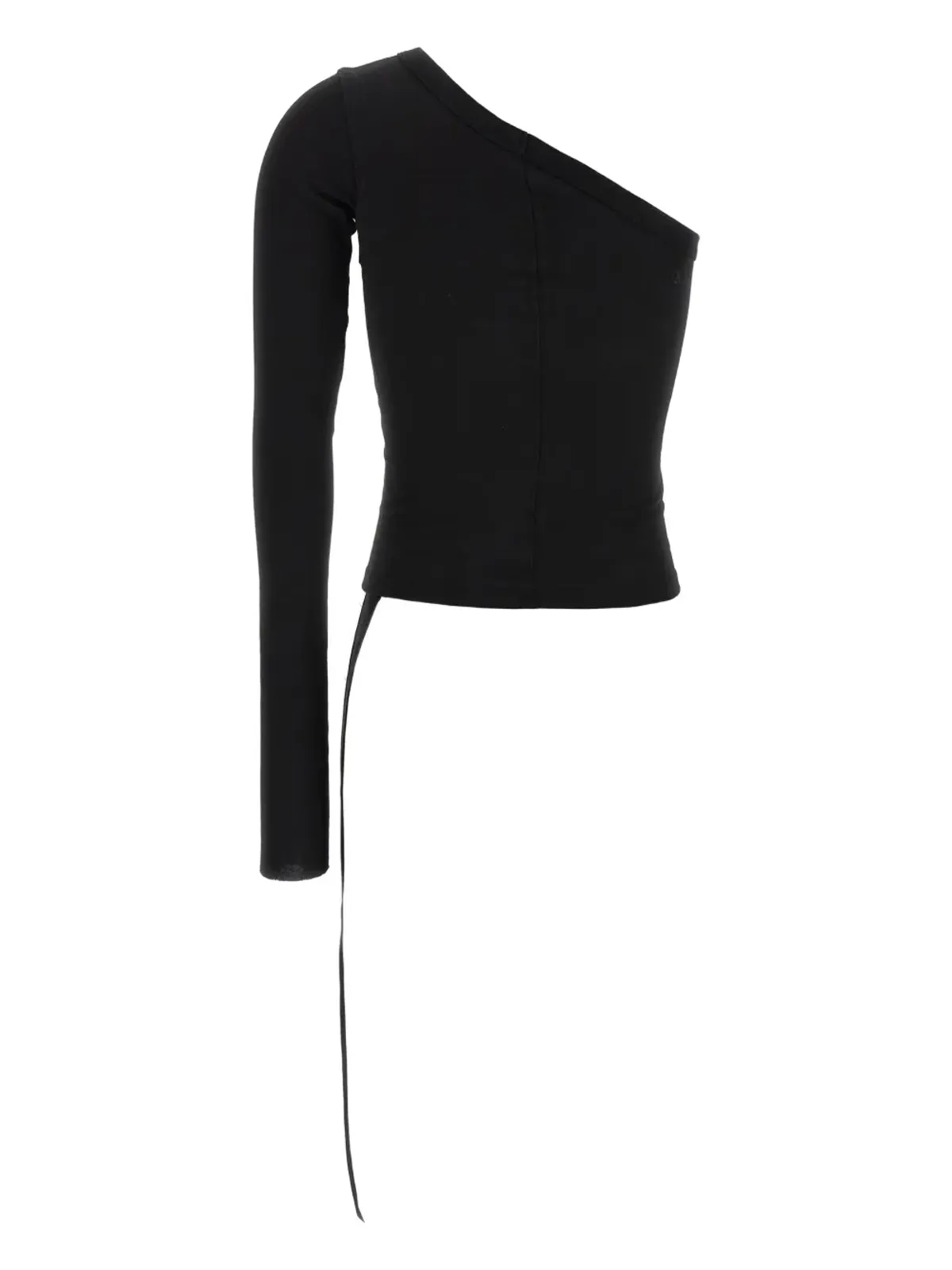 Rick Owens DRKSHDW ジギー アシンメトリックネックライン ロングスリーブ Tシャツ - ブラック - 画像2