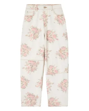 GANNI 花柄プリント パネル付きデニムジーンズ - サムネイル1