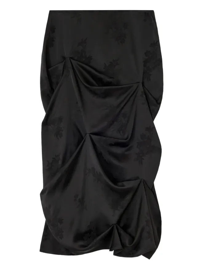 Ganni GANNI 花柄パターン ドレープ ミディ丈スカートの商品画像