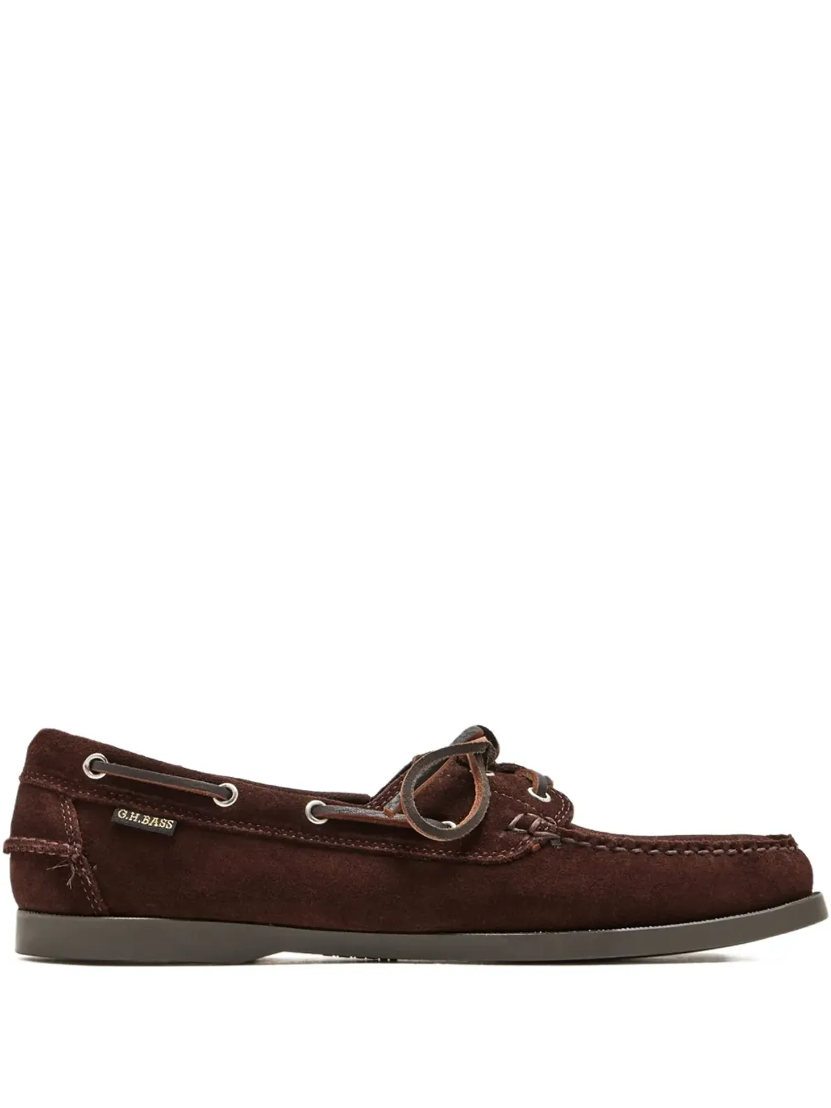 G.H.Bass suede leather lace-up boat shoes - Brown - 画像1