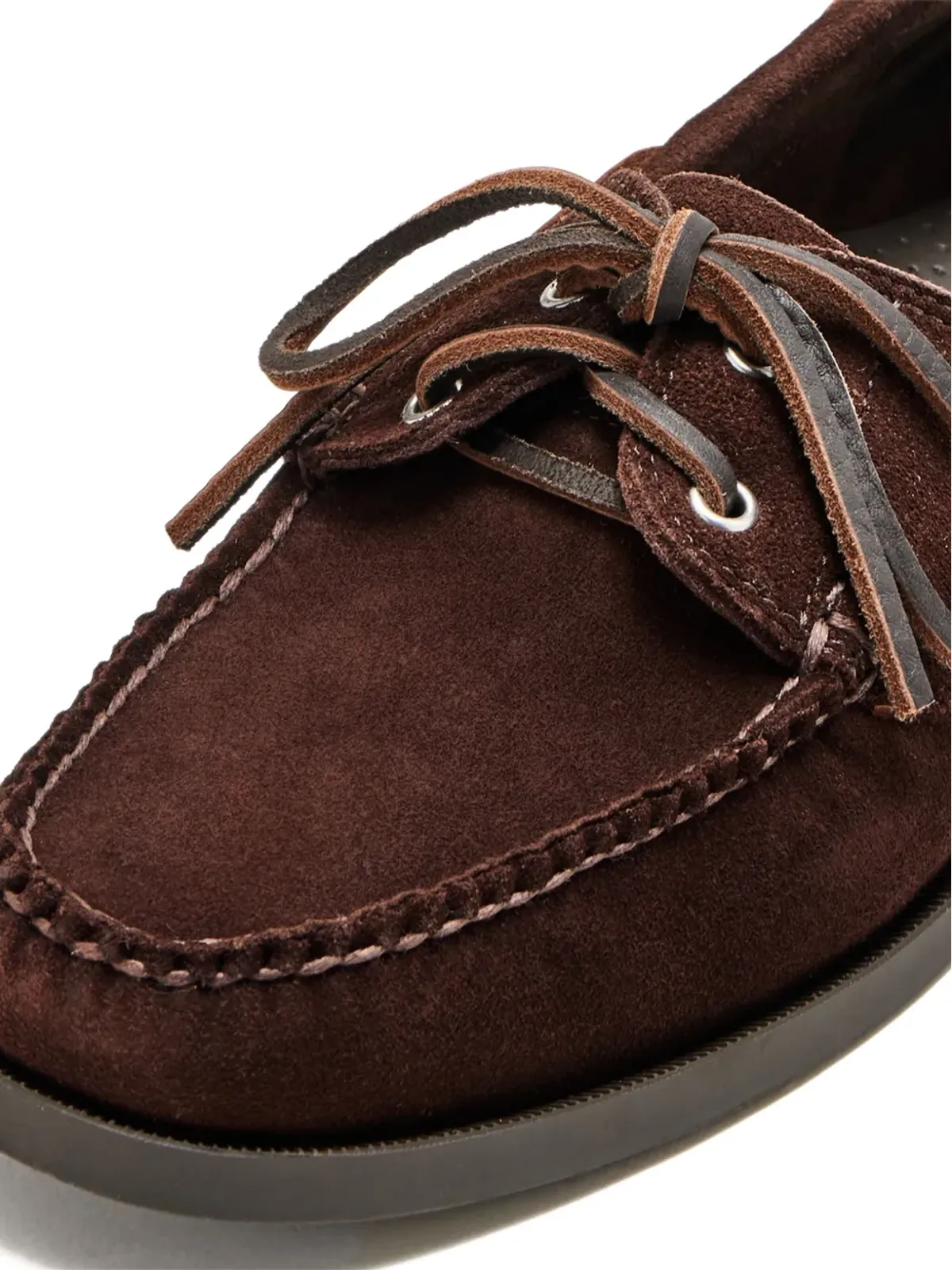G.H.Bass suede leather lace-up boat shoes - Brown - 画像3