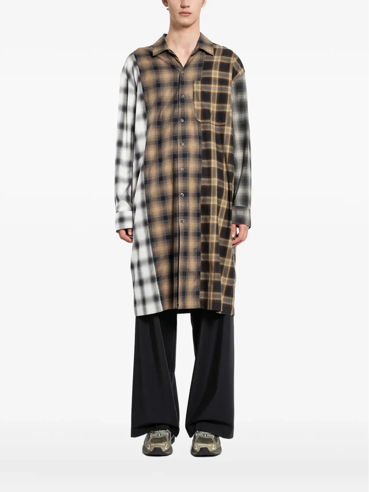 Song For The Mute plaid shirt - Neutrals - 画像1
