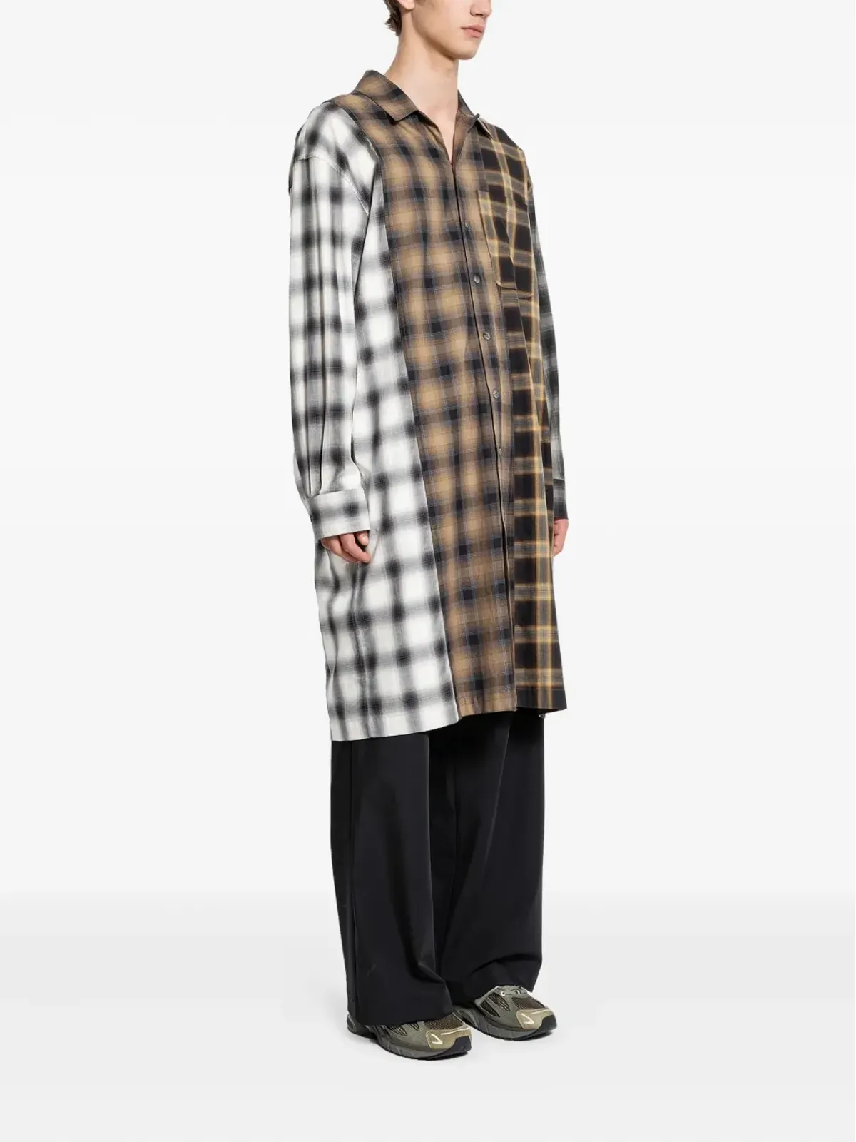 Song For The Mute plaid shirt - Neutrals - 画像3