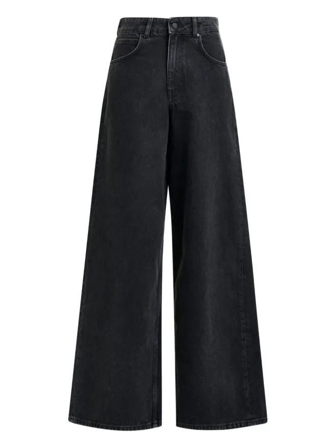 Essentiel Antwerp Essentiel Antwerp コーティングポケット付きワイドレッグデニムジーンズ ブラックの商品画像