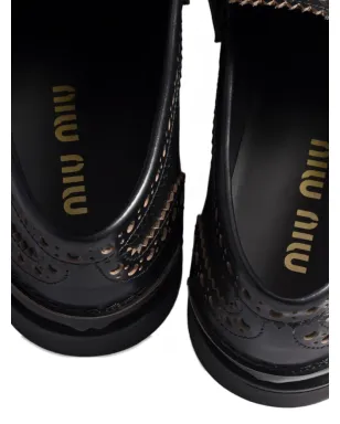 Miu Miu パンチングコインディテール ローファー - サムネイル3