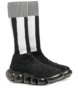 GROUNDS x Bernhard Wilhelm Jewelry stripe sock ブラック/ホワイト スニーカー - サムネイル1