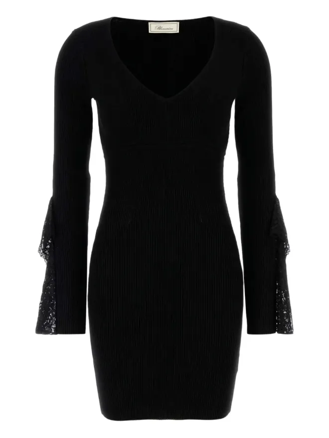Blumarine Blumarine レースディテール リブニット ミニドレスの商品画像