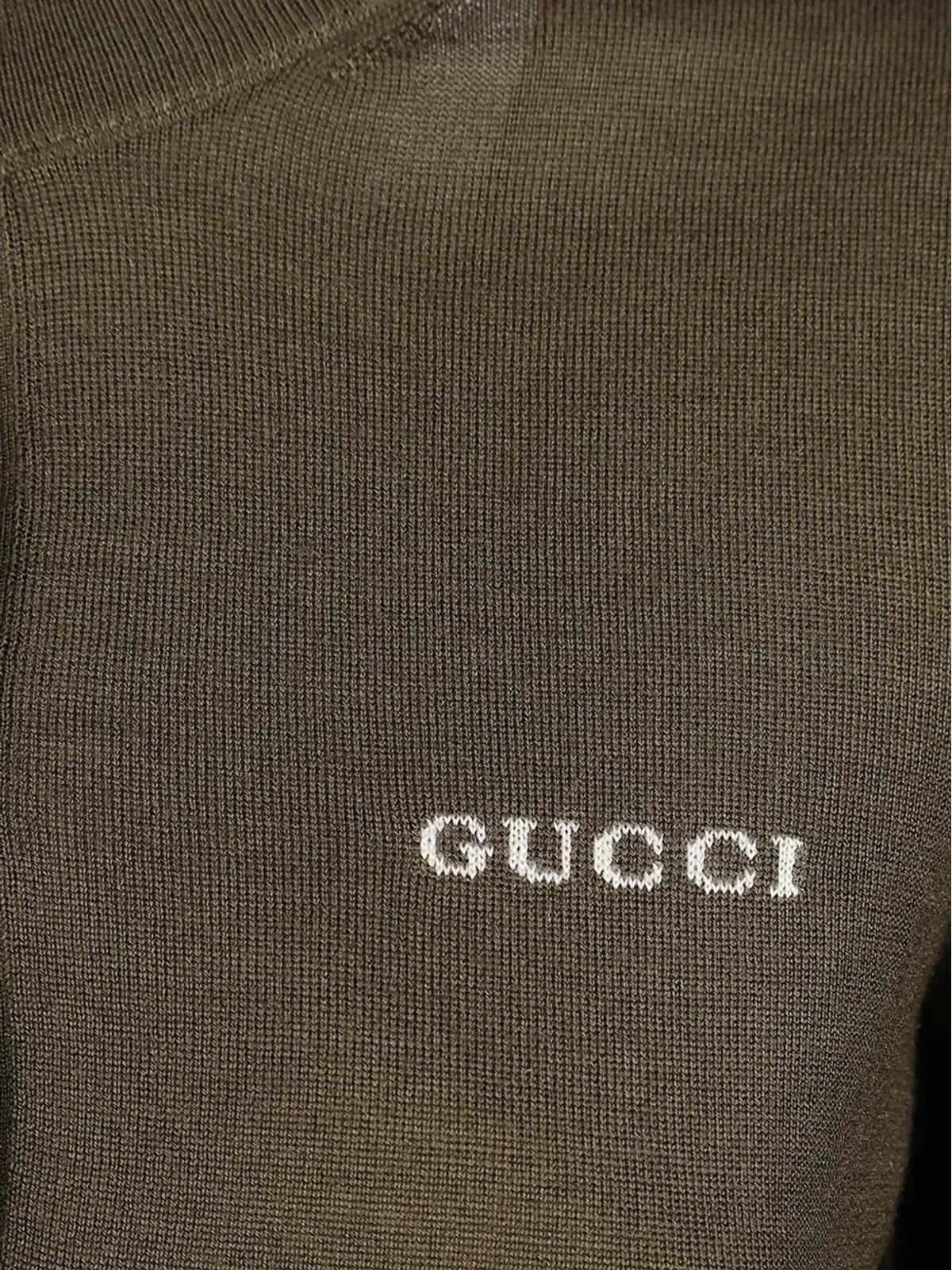Gucci ロゴ入りインターシャ ボタンアップ カーディガン - ブラウン - 画像3