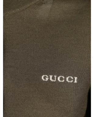 Gucci ロゴ入りインターシャ ボタンアップ カーディガン - ブラウン - サムネイル3