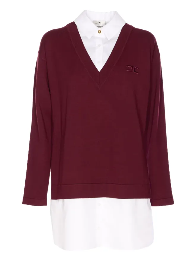 Elisabetta Franchi Elisabetta Franchi 刺繍ロゴVネックドレスの商品画像