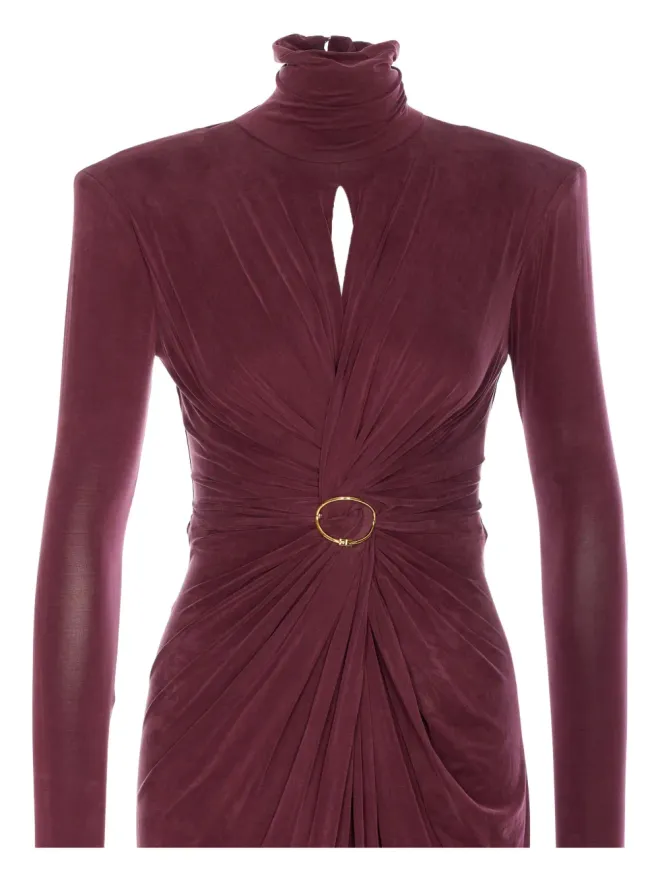 Elisabetta Franchi Elisabetta Franchi ハイネックギャザー マキシドレスの商品画像