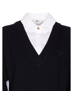 Elisabetta Franchi 刺繍ロゴVネック ミニデイドレス - サムネイル4