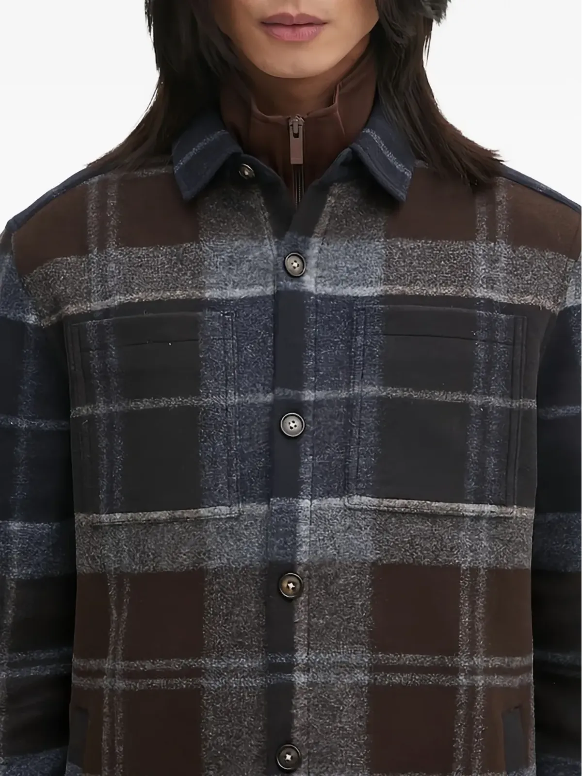 Barbour チェック柄ボタン留めシャツ - ブラウン - 画像4