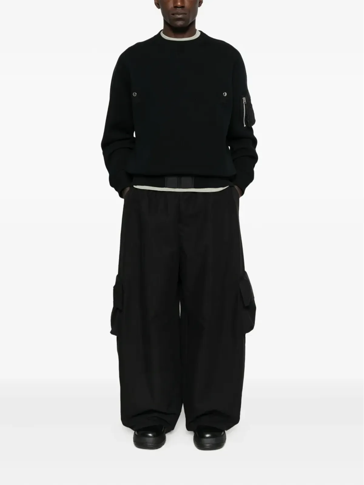 sacai ボタン留めジップポケット付きセーター - 画像2