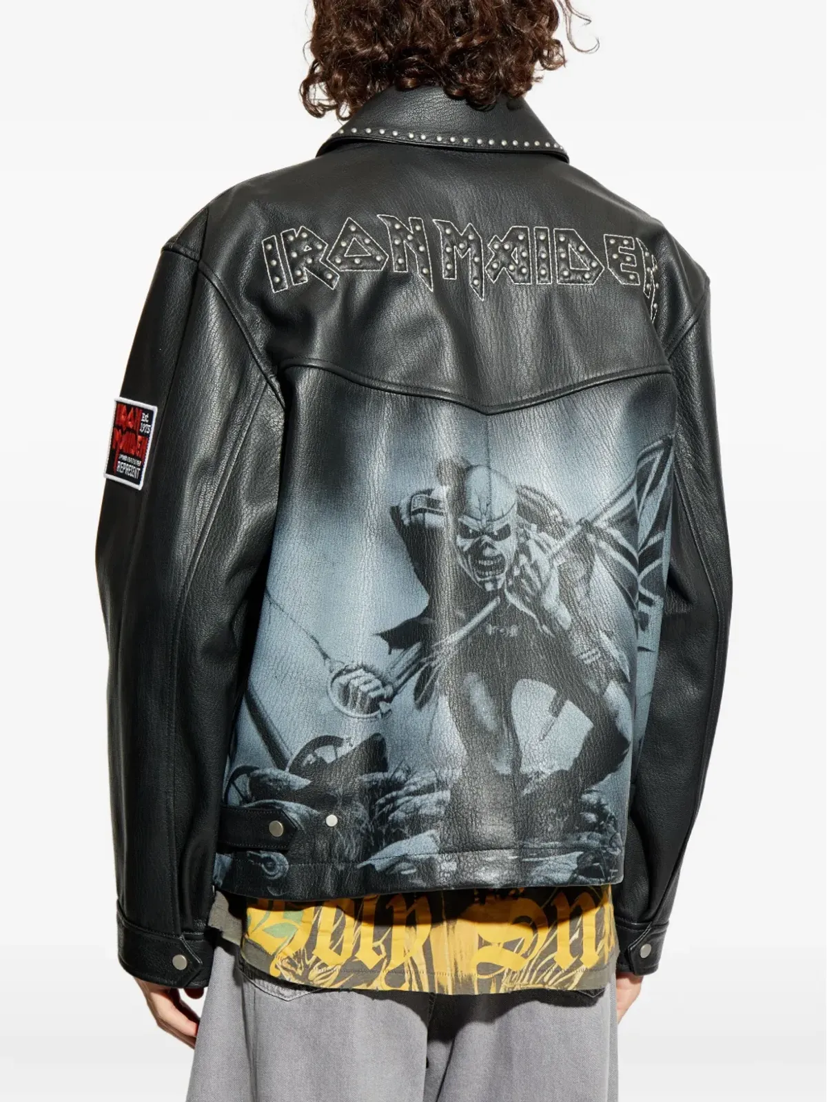 Represent アイアン・メイデン トゥローパー スタッズ入りレザージャケット - 画像4
