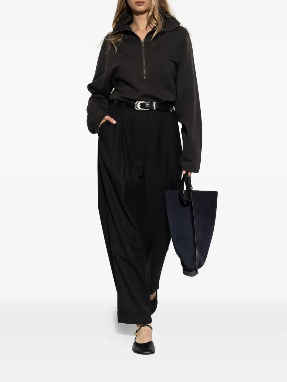 LEMAIRE ハイネックジップアップ スウェットシャツ - 画像2